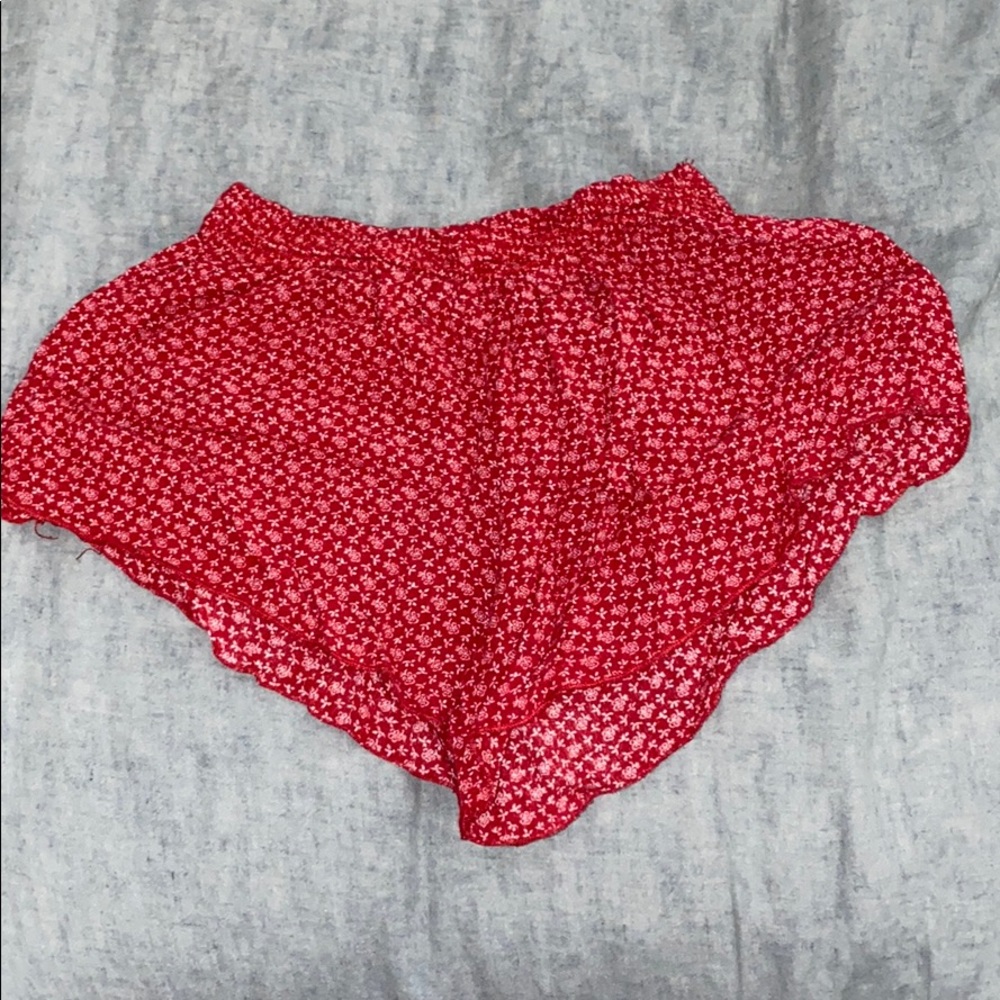 Red Floral Brandy Melville Short Shorts